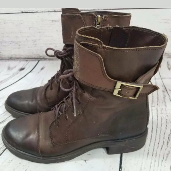 Vince Camuto Taryn Combat Boots Brown 
